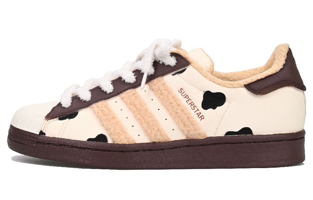 Adidas Originals Superstar Low-Top Skateboard Shoes Women's Beige Brown