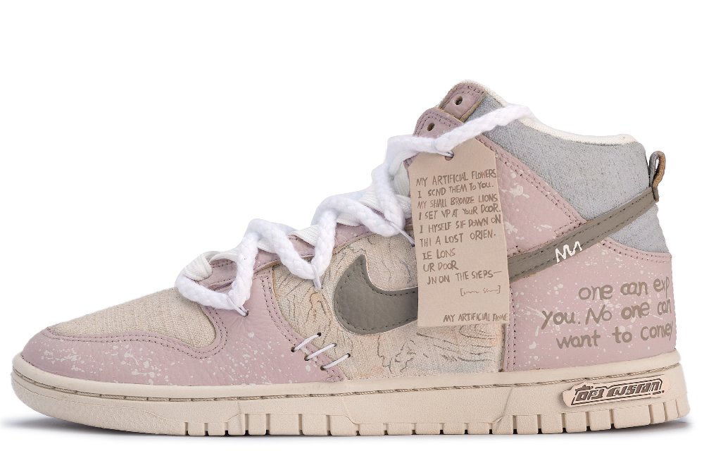Nike Dunk Skateboard Shoes Men Mid-Top Pink/Gray