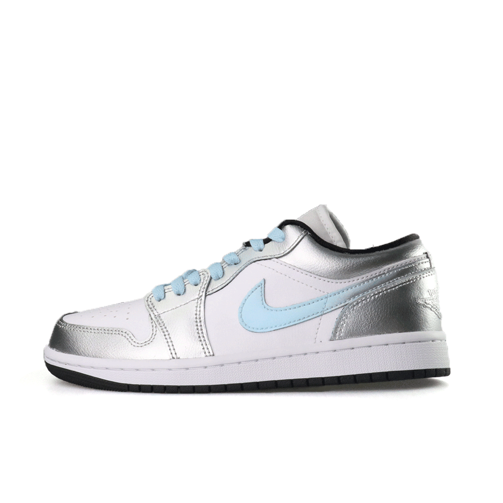 Jordan Air Jordan 1 Vintage Basketball Shoes Unisex Low top Silver/Blue