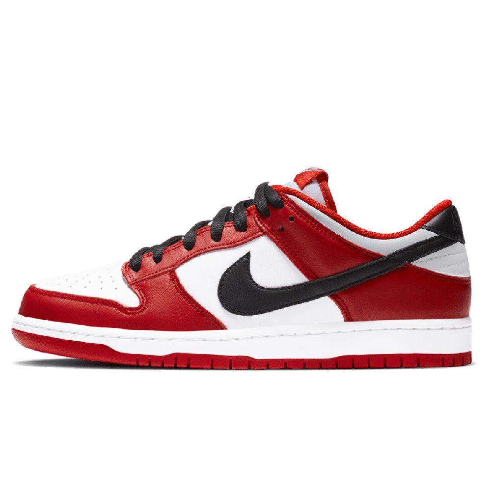 Nike Dunk Abrasion Resistant Low Top Skateboard Shoes Unisex Black White Red