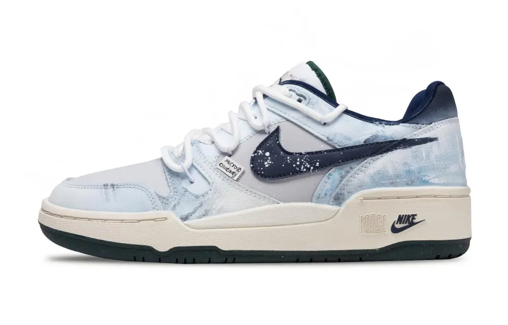 Nike Full Force Glacier Snow Blue Abrasion Resistant Low top Skateboard Shoes Men's Sky Blue