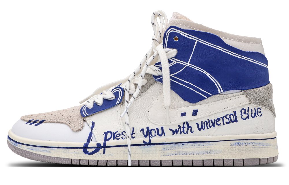 Jordan Air Jordan 1 Mid Top Vintage Basketball Shoes Men's White Gray
