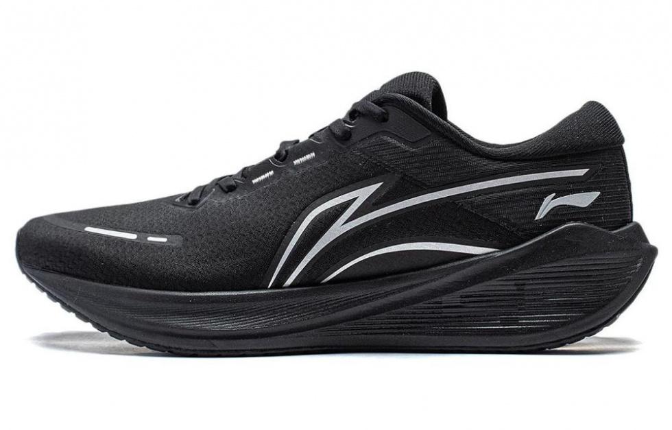 LiNing Wave V2 Cushioning, Slip Resistant, And Abrasion Resistant Low Top Running Shoes Men's Black