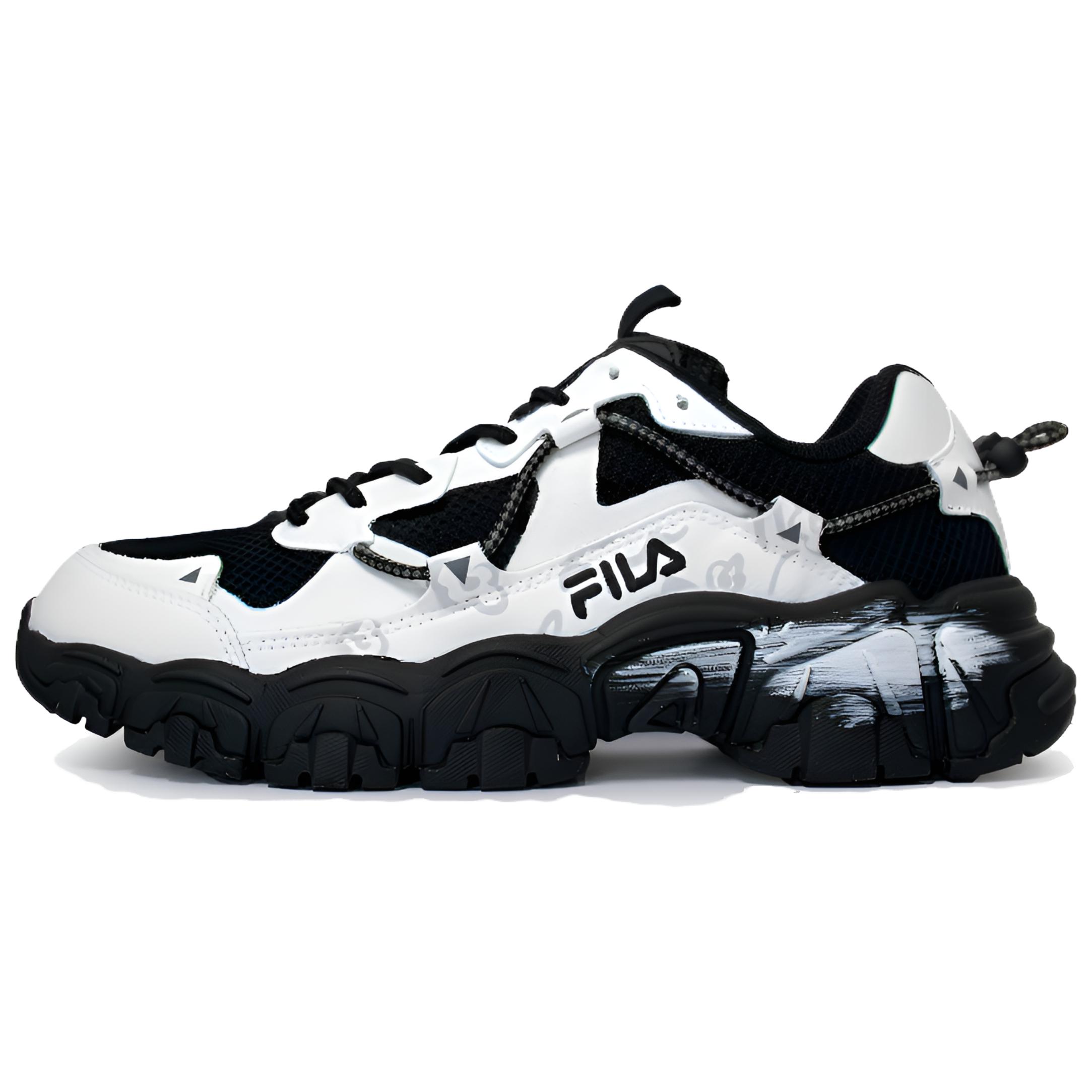 FILA Fluid White Night Aurora Low top Casual Shoes Unisex Black White