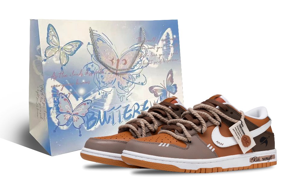 Nike Dunk Chocolate Estate Abrasion Resistant Low Top Skateboard Shoes Unisex White Brown