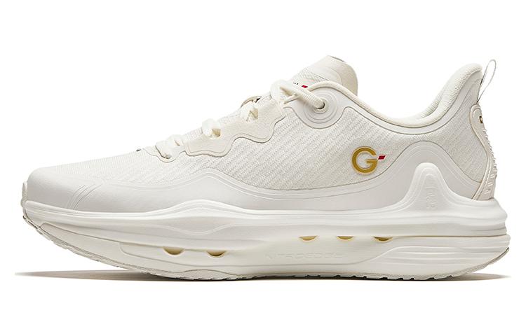 Anta Cushioning, Wear Resistant Low Top Running Shoes Men's Ivory White