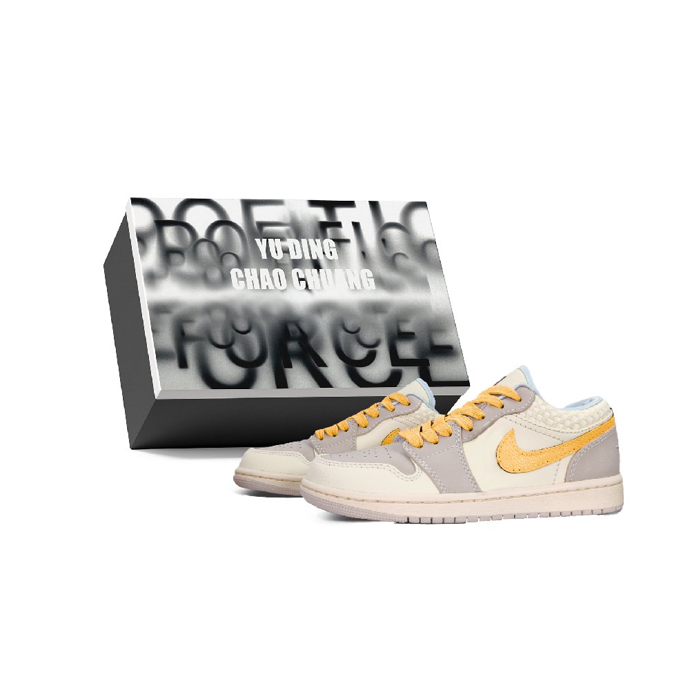 Jordan Air Jordan 1 YDCC Orange Soda, Box Abrasion Resistant Low Top Vintage Basketball Shoes Unisex Orange