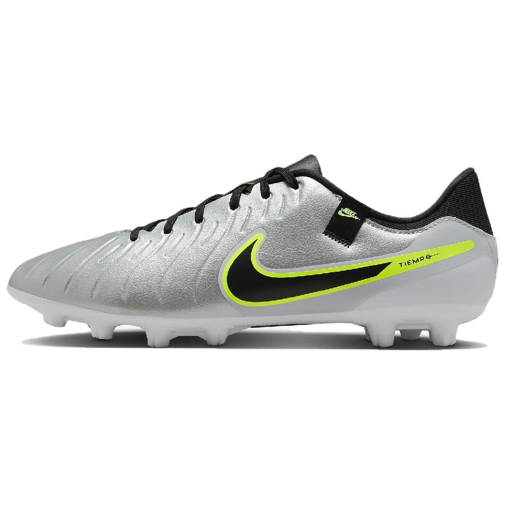 Nike Tiempo Legend 10 Anti Slip Wear Resistant Soccer Shoes Men's Silver Black Yellow