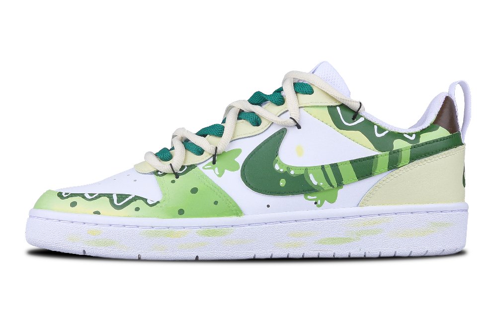 Nike Court Borough New Leaves Low-Top Skateboard Shoes Women's White Green