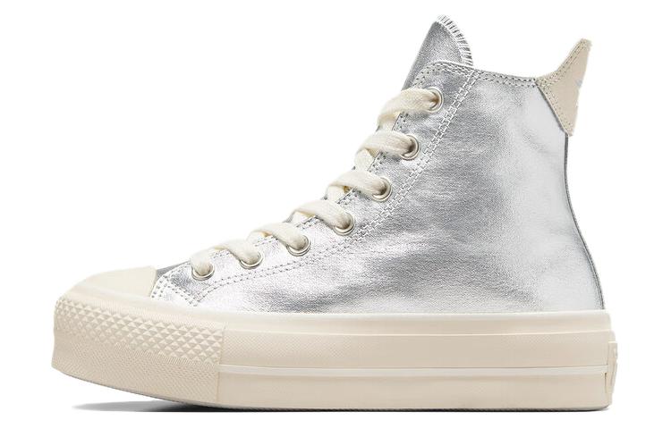 Converse Women's Chuck Taylor All Star Lift High 'Metallic   Pure Silver' Women's