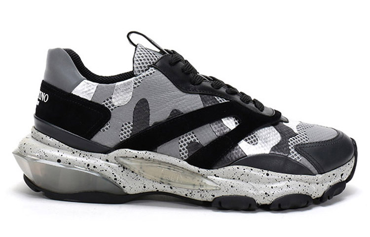 Valentino Bounce Low-Top Chunky Sneakers Men's Silver Black