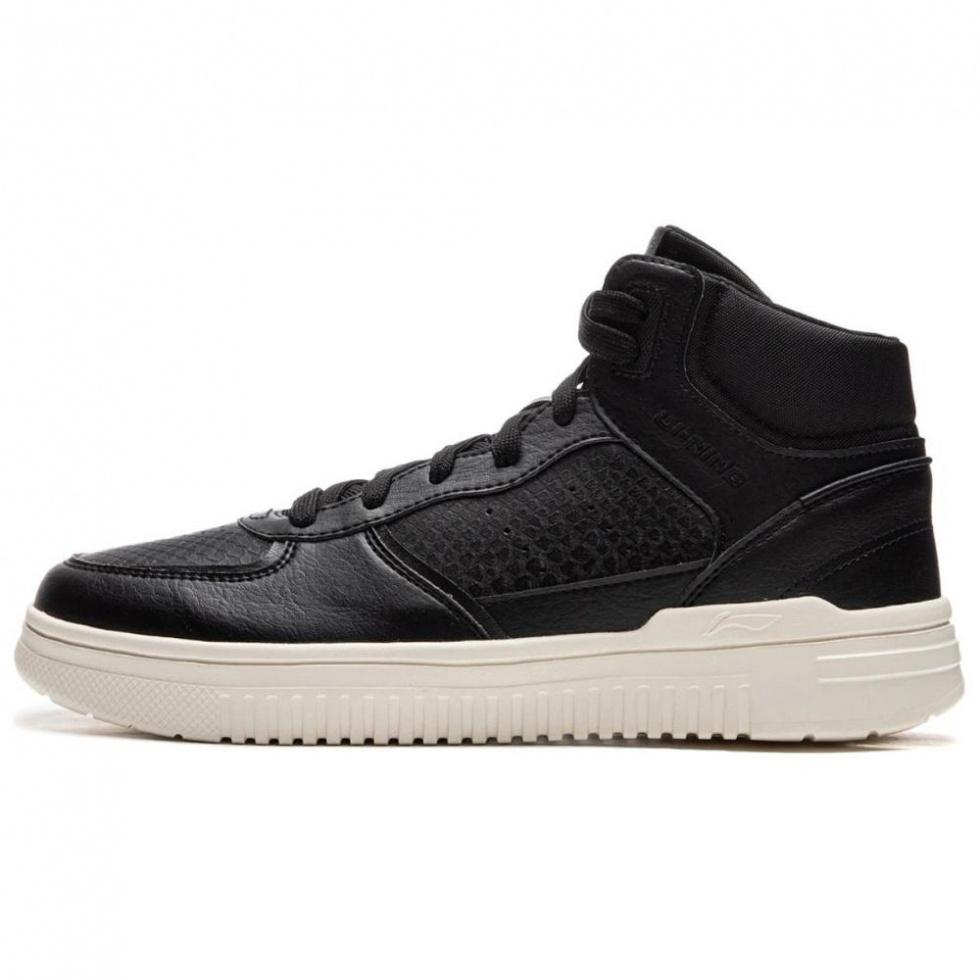 LiNing Qingyun Anti-Slip And Wear-Resistant Breathable High-Top Skateboard Shoes Men's Black