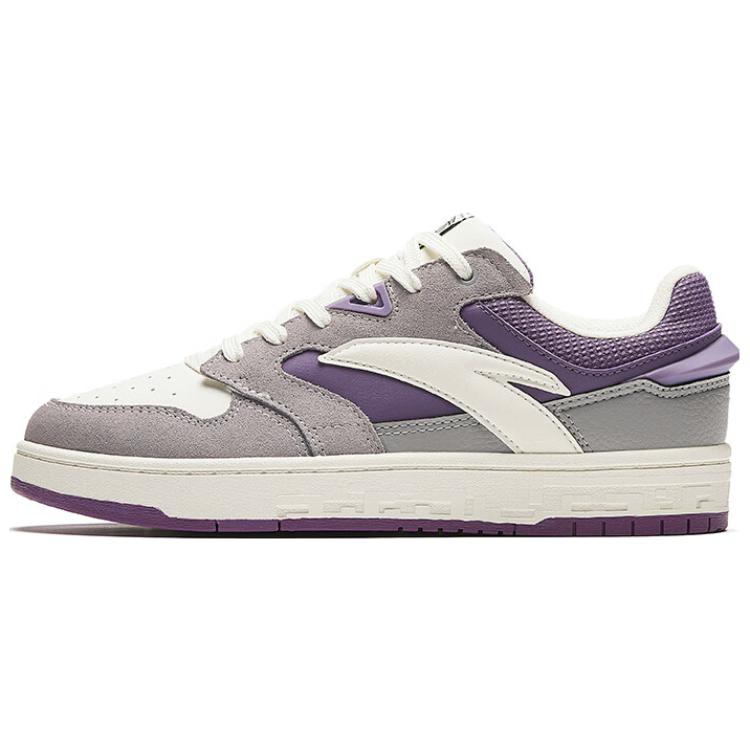 Anta Anti Slip Wear Resistant Skateboard Shoes Women's Gray Purple