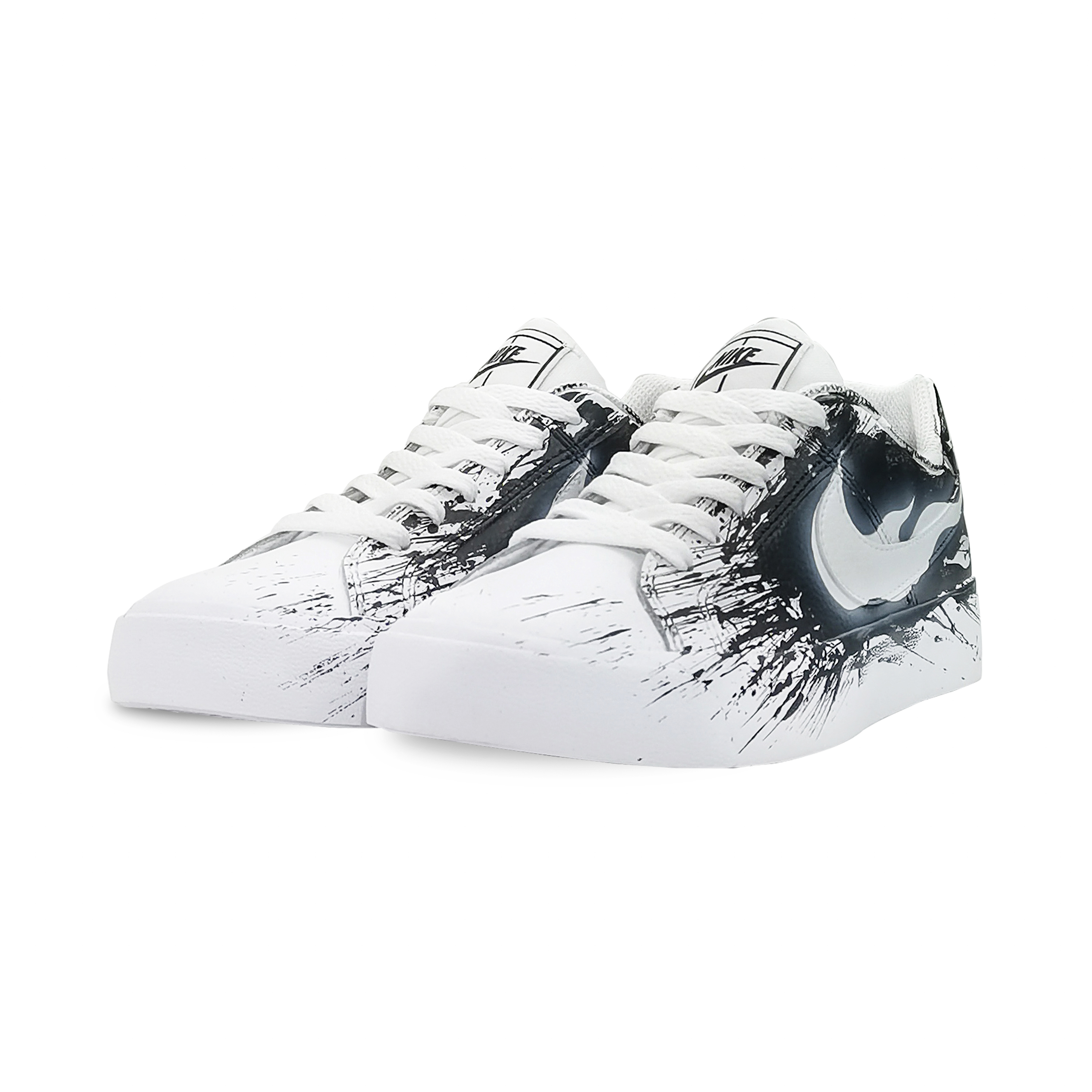 Nike Court Royale AC Low-Top Skateboard Shoes Women's Black White