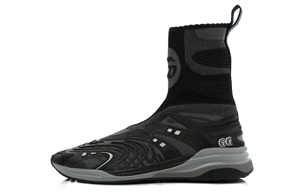 GUCCI Wear-Resistant High-Top Casual Shoes Women's Black