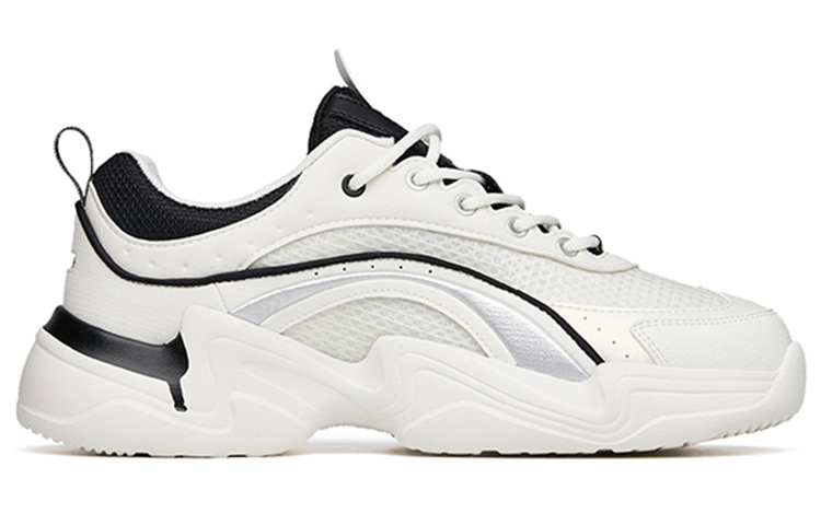 Anta Life Collection White Crape Myrtle Cushioning, Wear Resistant Low top Casual Shoes Women's White Black