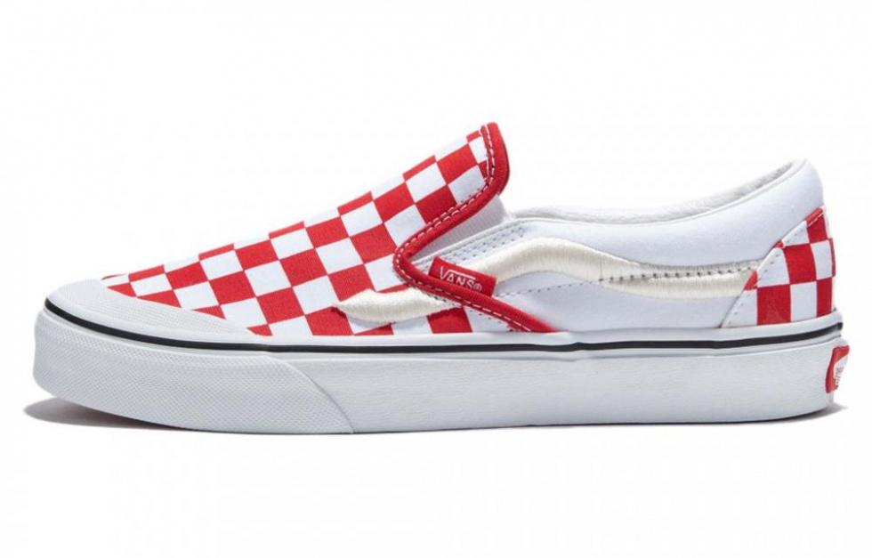Slip On Classic Vans 138 'Sidestripe   Red Checkerboard'