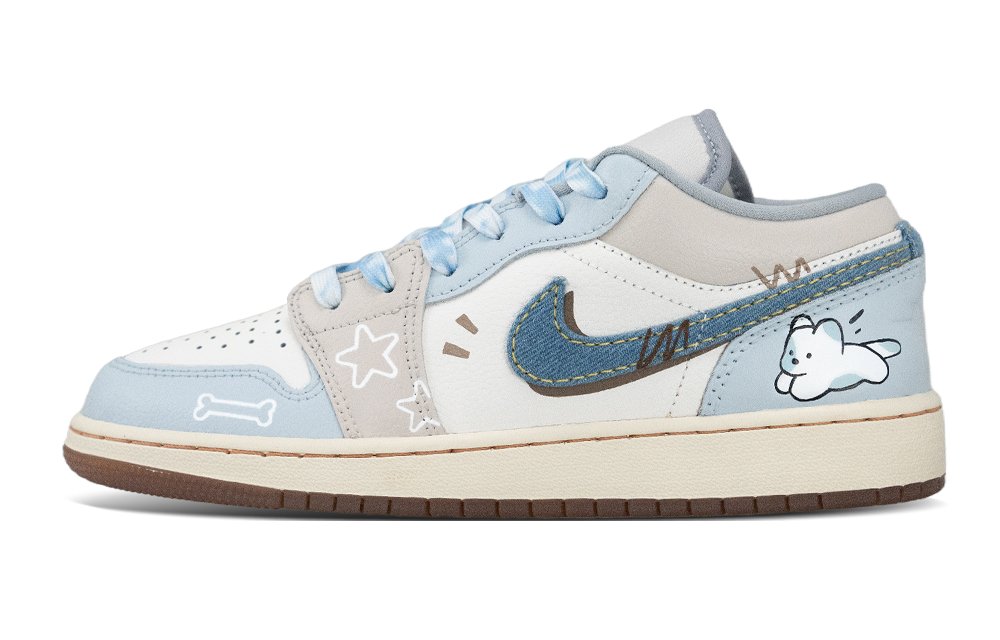 Jordan Air Jordan 1 Low-Top Vintage Basketball Shoes Women's Blue White