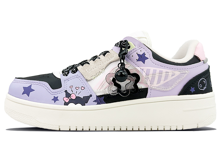 LiNing Tianji Anti-Slip Wear-Resistant Low-Top Skateboard Shoes Women's Black Purple