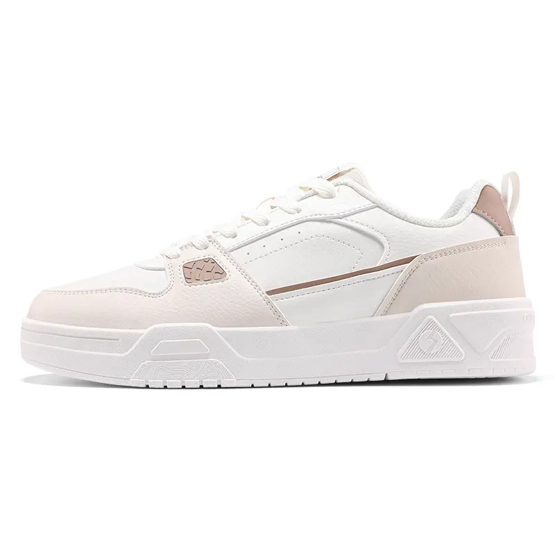 361° Anti-Slip Wear-Resistant Low-Top Skateboard Shoes Men's White Beige