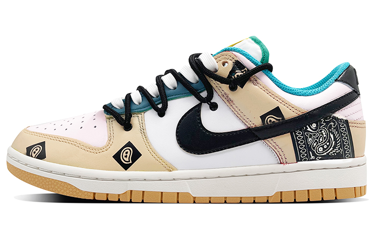 Nike Dunk Coverage Slip Resistant And Abrasion Resistant Low Top Skateboard Shoes Unisex White Black Pink