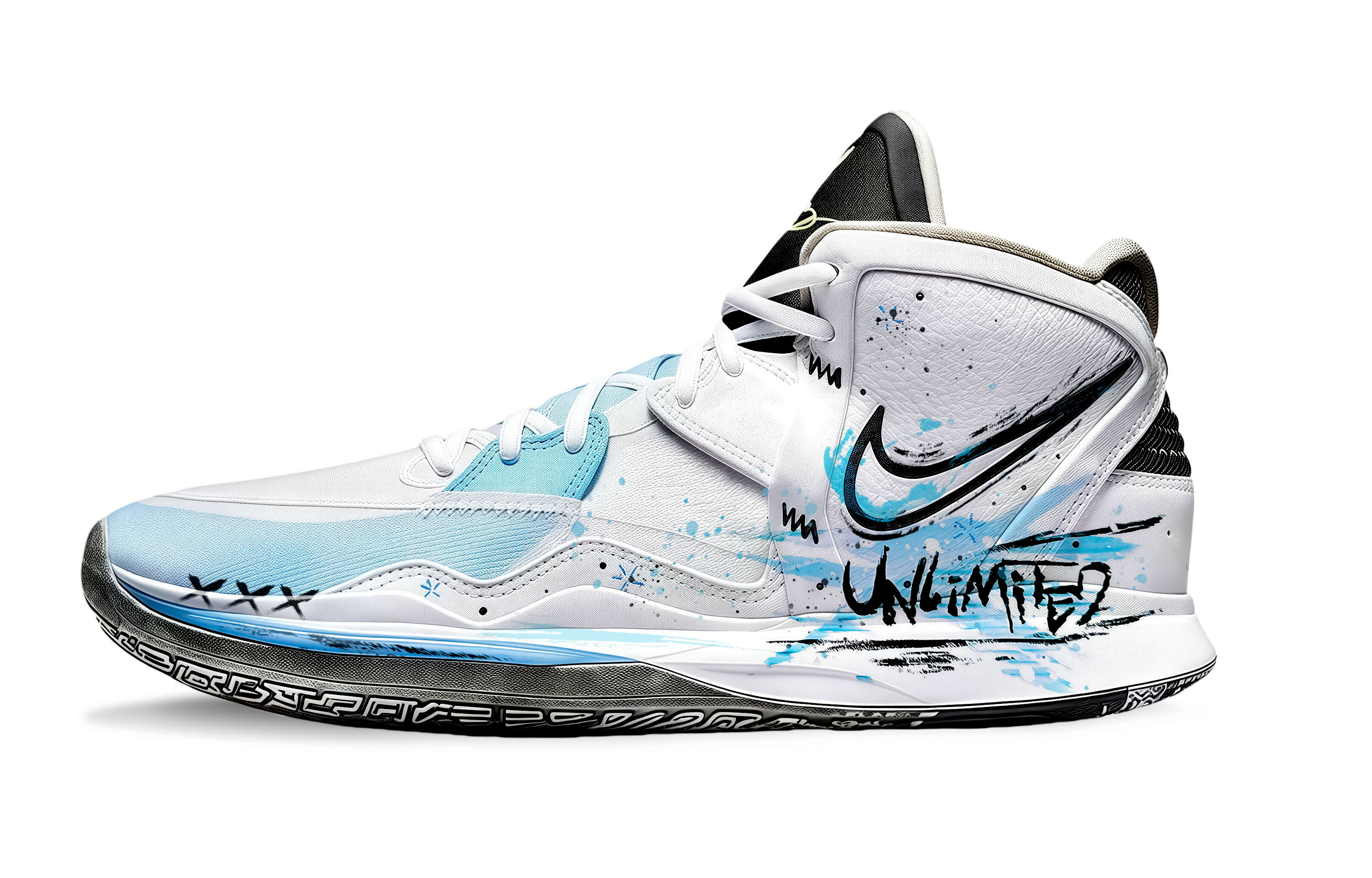 Nike Kyrie 8 Infinity Kyrie 8 Game Ready EP Abrasion Resistant Mid top Basketball Shoes Unisex White Blue