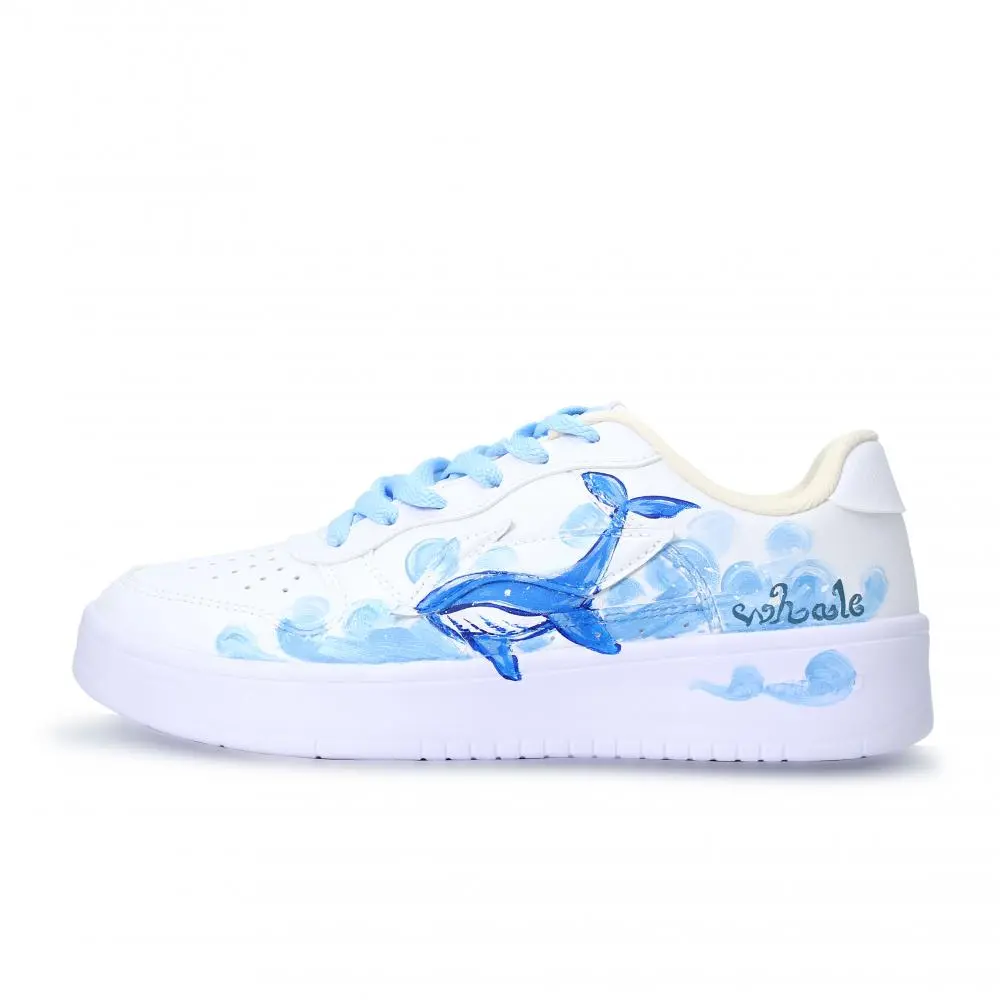 LiNing Pontoon Boats Abrasion Resistant, Lightweight, And Breathable Low top Skateboard Shoes Unisex White Blue
