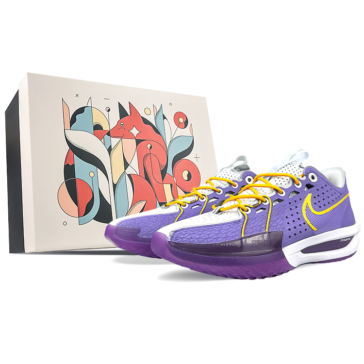 Nike Air Zoom G.T. Cut 3 Cushioning Anti-Slip And Wear-Resistant Low-Top Basketball Shoes Unisex Purple Gray