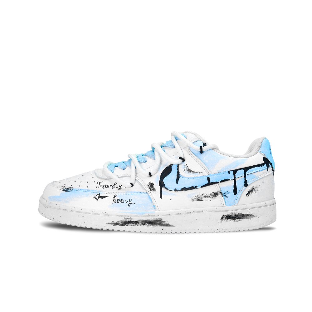 Nike Court Vision 1 Sleepless Night Lightweight And Breathable Low Top Skateboard Shoes Men's Blue Black White