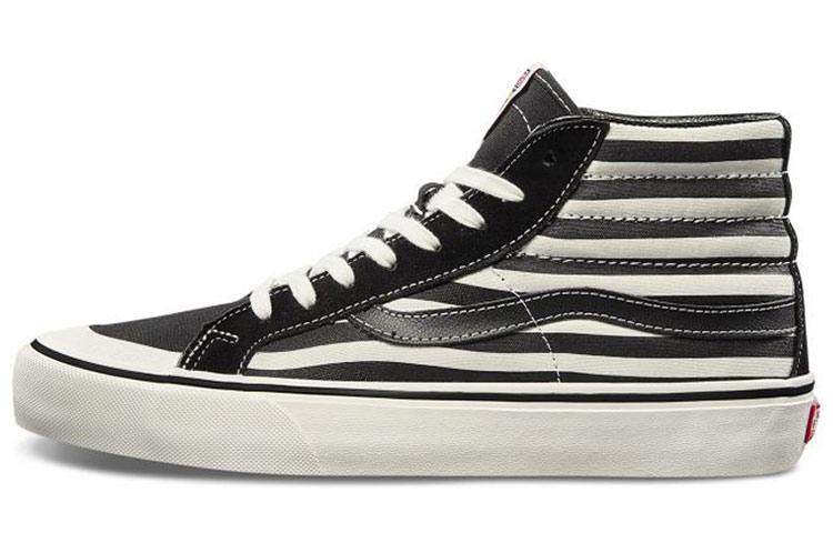 Vans SK8 Hi Stripe High Top Shoes/Sneakers Unisex Black White