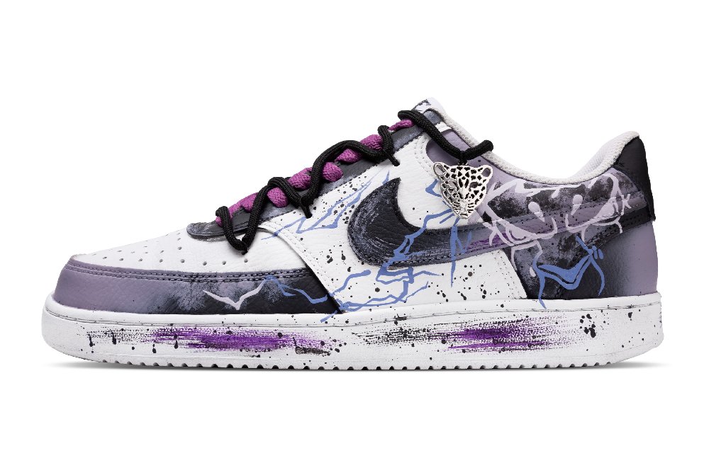 Nike Court Vision 1 Anti-Slip Wear-Resistant Low-Top Skateboard Shoes Men's Black Purple