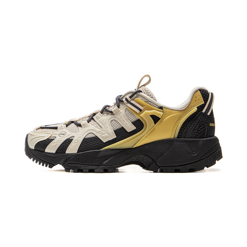LiNing CF Tracing, Xingye Slip Resistant And Abrasion Resistant Grip Low Top Hiking Shoes Unisex Oats Black