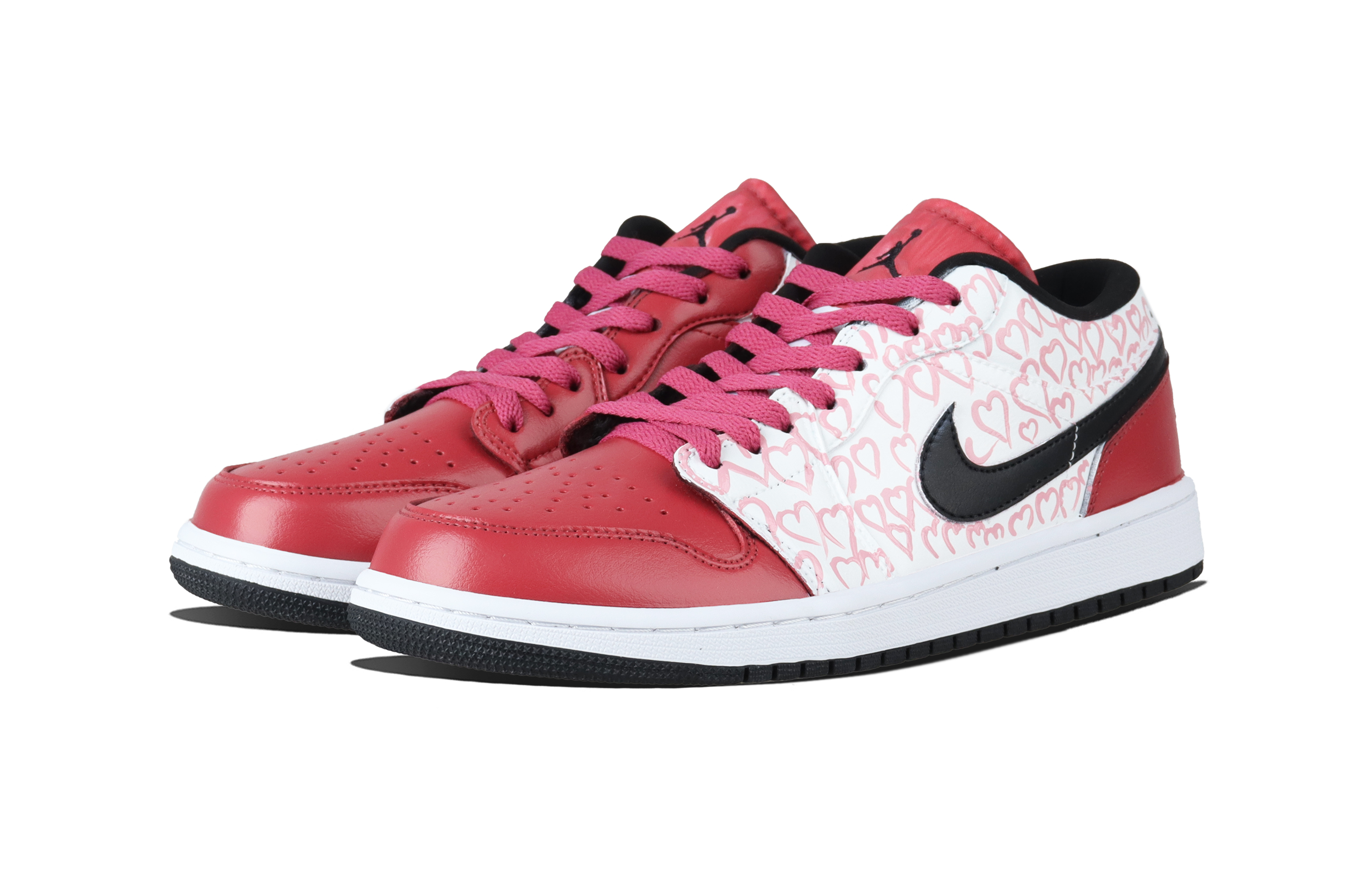 Jordan Air Jordan 1 Romantic Heartprints Low top Skateboard Shoes Unisex Red Pink купить в интернет-магазине Yoocart с быстрой доставкой по России.