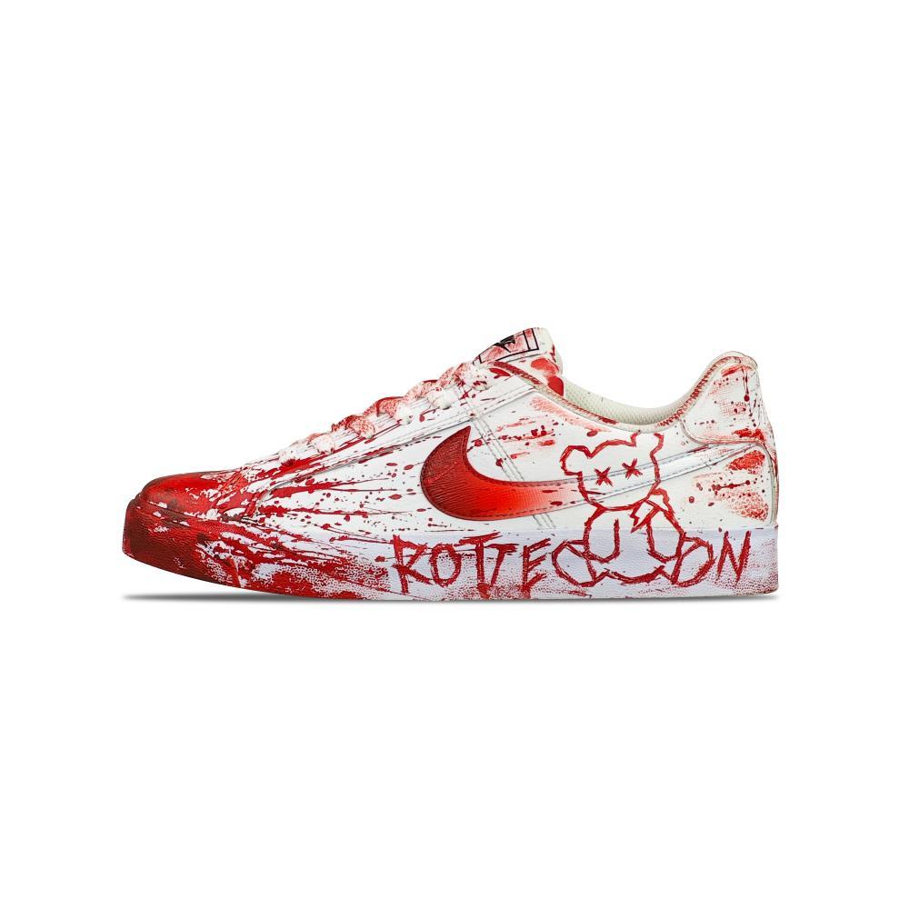 Nike Court Royale AC Anti-Slip Wear-Resistant Low-Top Skateboard Shoes Unisex Red White