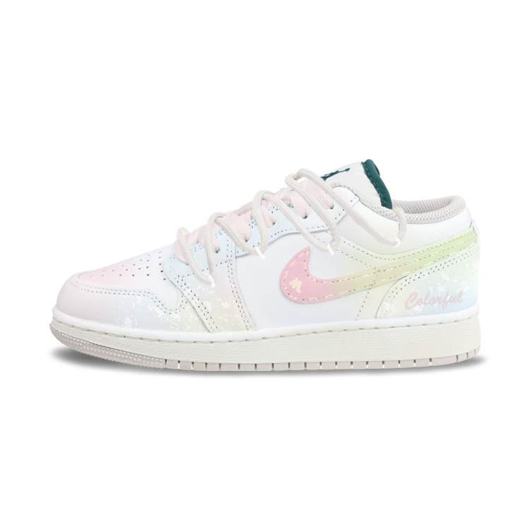 Jordan Air Jordan 1 Abrasion Resistant Low Top Vintage Basketball Shoes Unisex Multicolor