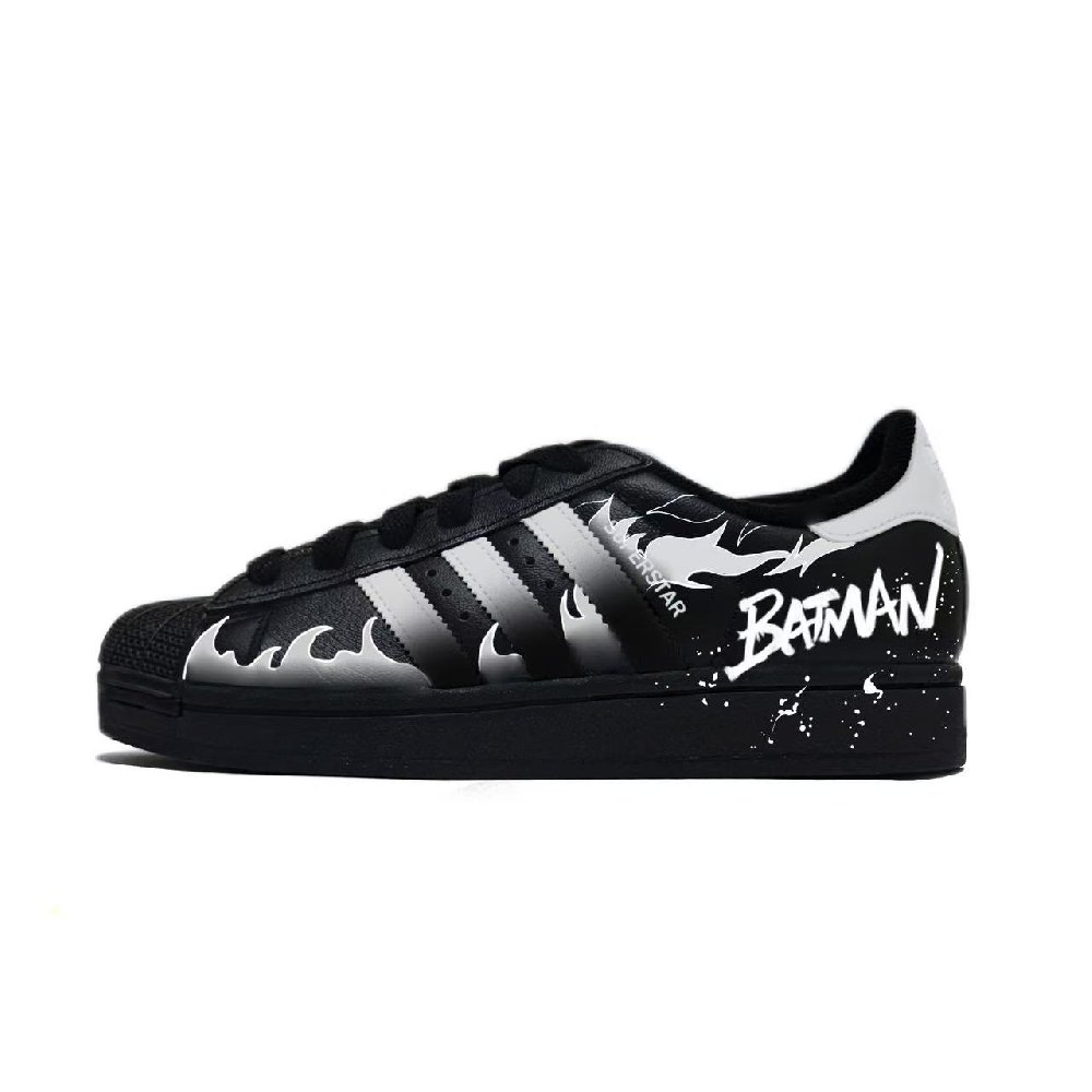 Adidas Originals Superstar 2 Wear resistant And Lightweight Low Top Skateboard Shoes Unisex Black Gray