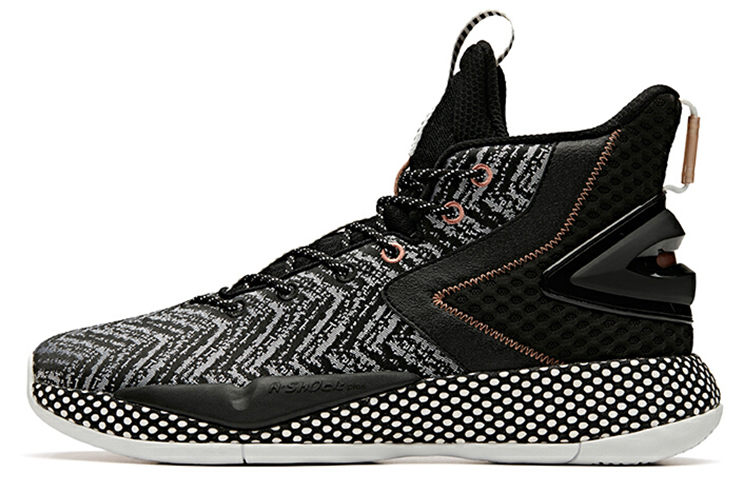 Anta Crazy 3 Cushioning Warm High-Top Basketball Shoes Men's Black White