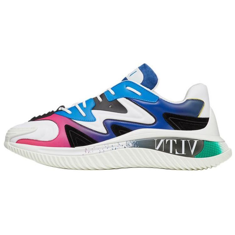 Valentino Wade Runner Low top Casual Shoes Men's White Blue Purple