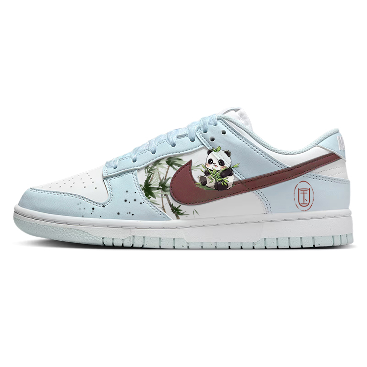Nike Dunk Cushioning, Wear Resistant Low Top Skateboard Shoes Women's White Blue