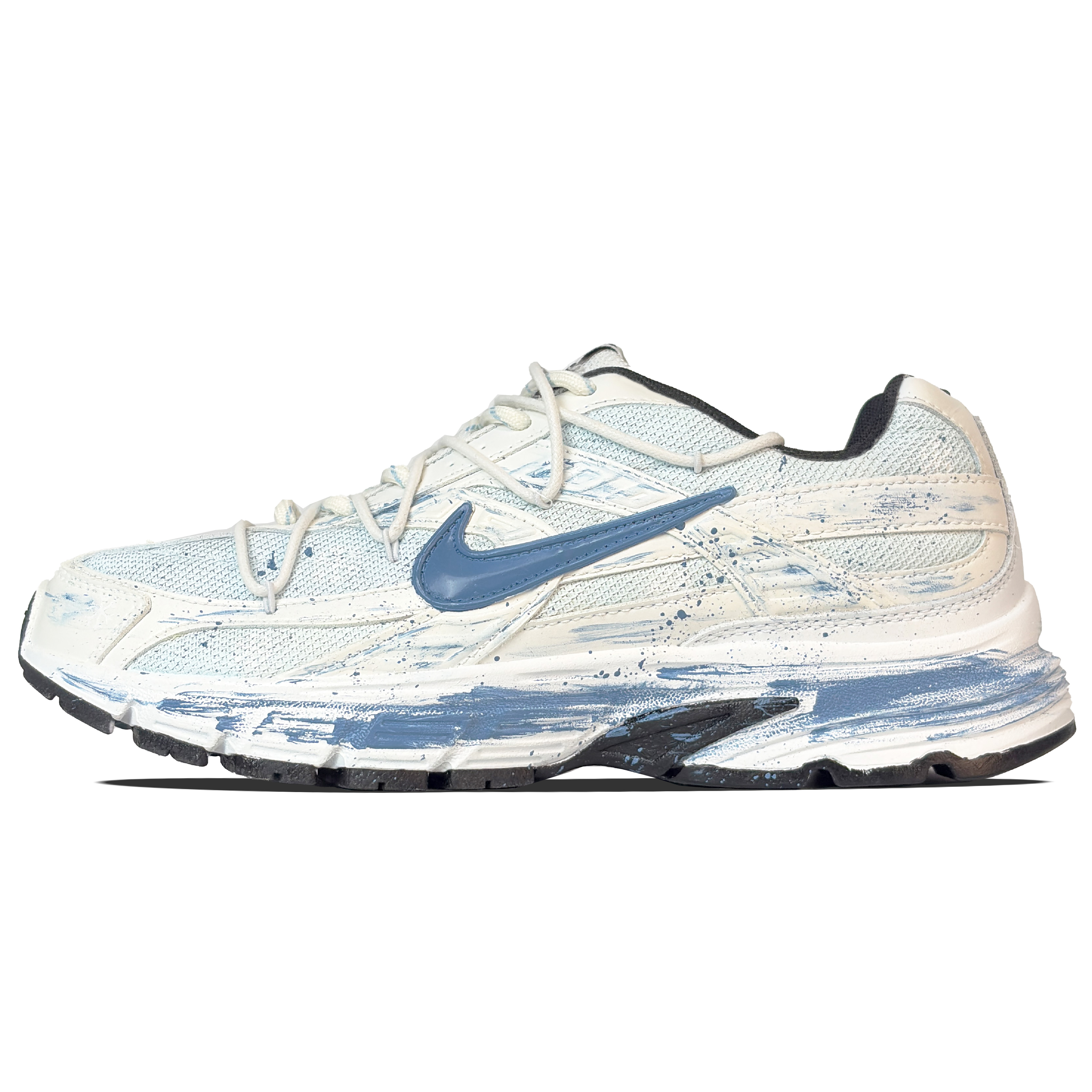 Nike Initiator Cushioning Abrasion Resistant Breathable Low top Running Shoes Unisex White Blue