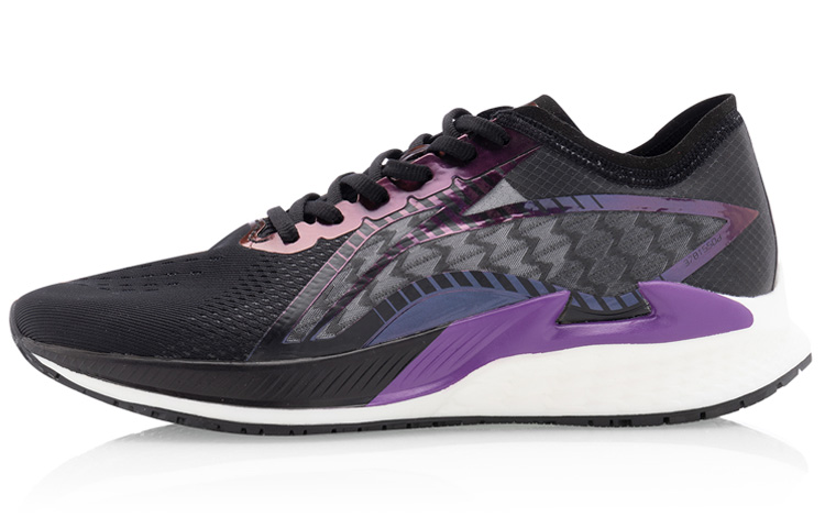 LiNing Chasing The Wind Support Low Top Running Shoes Women's Black Purple
