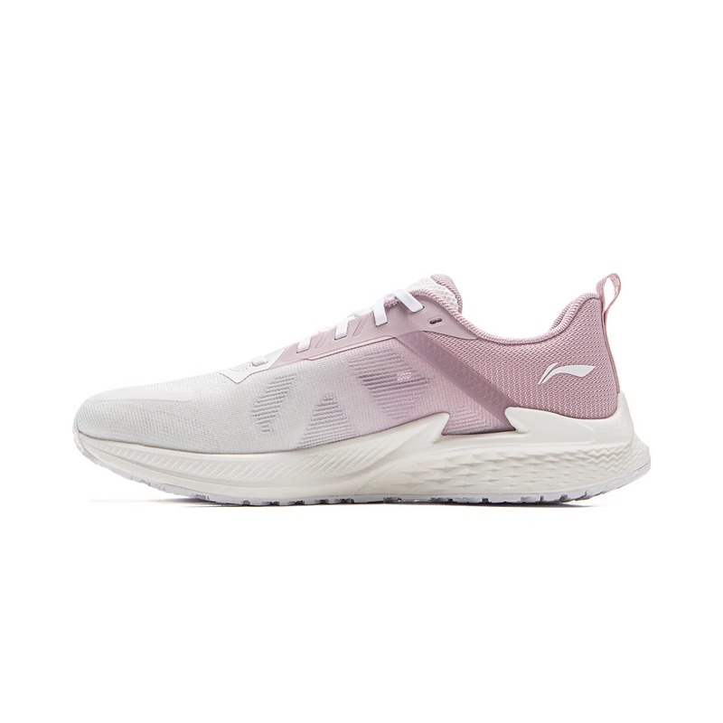 LiNing Breathable And Lightweight Low Top Physical Fitness Test, Physical Exam, Racing Running Shoes Women's White Pink