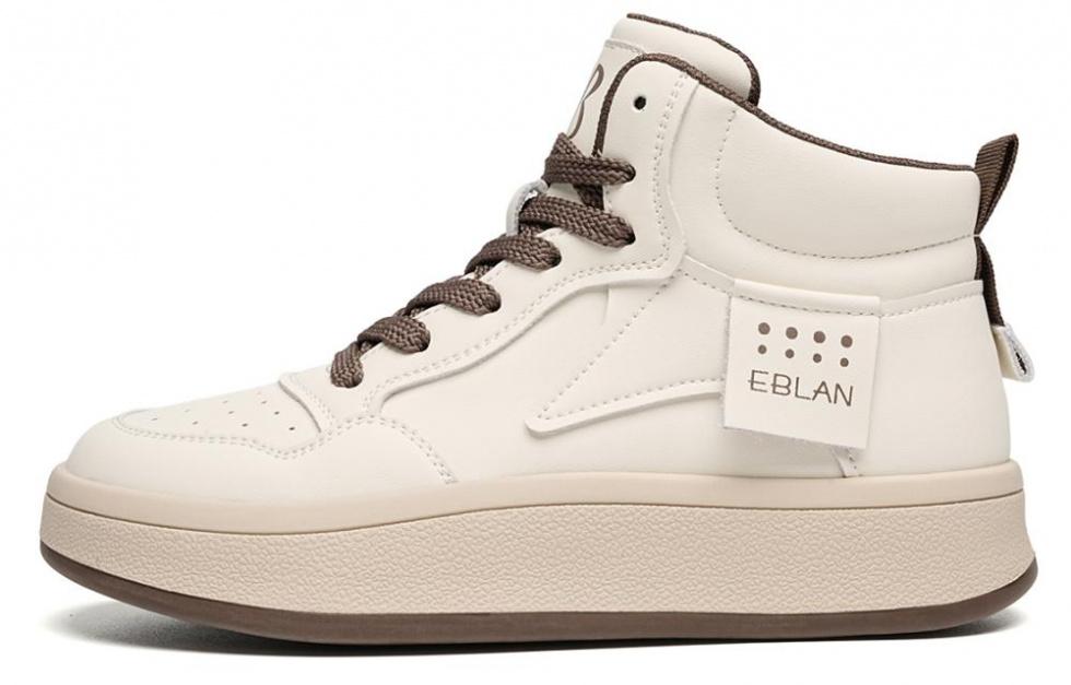 EBLAN Height Increasing Wear-Resistant High-Top Skateboard Shoes Women's Coffee