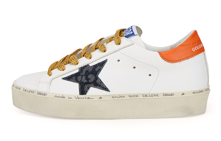 Golden Goose Hi Star Skateboard Shoes Women's White Orange Tail