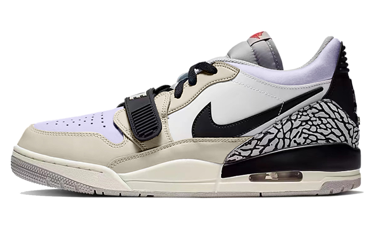 Jordan Legacy 312 Low Cushioning Wear-Resistant Low-Top Vintage Basketball Shoes Men's Beige White Purple