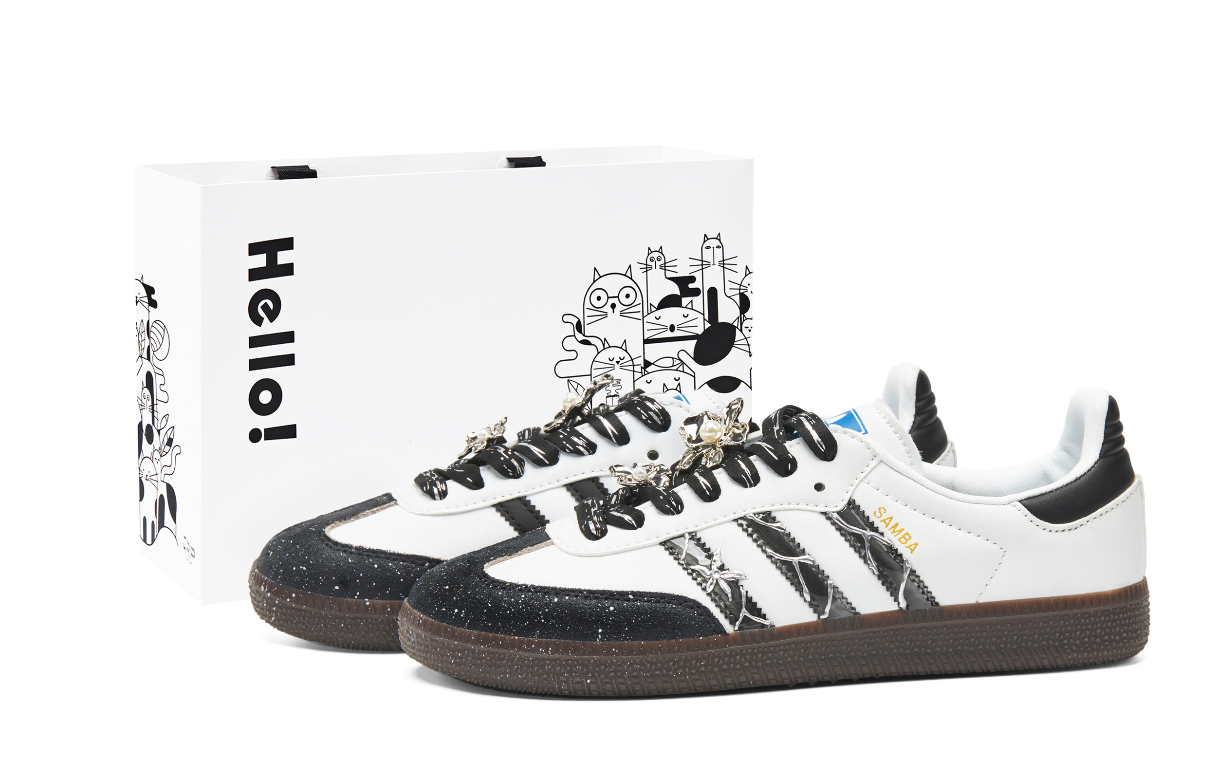 Adidas Originals SAMBA OG Lightweight Low top German Army Trainers Unisex White Black Silver