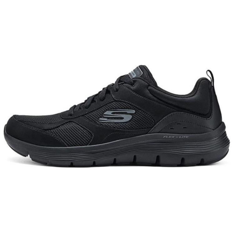Skechers Cushioning Abrasion Resistant Breathable Low Top Running Shoes Men's Black
