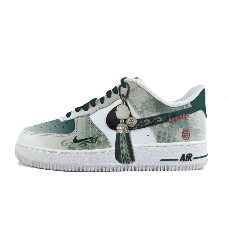Nike Air Force 1 CNY 'Year Of The Snake' Anti-Slip Wear-Resistant Low-Top Skateboard Shoes Unisex White Green