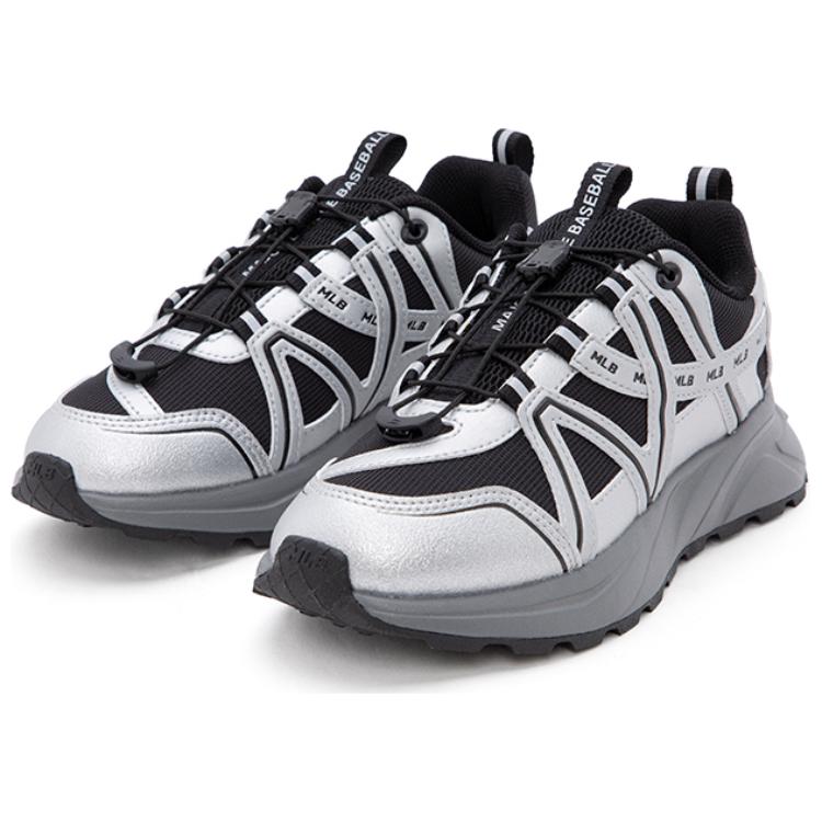 MLB Big Ball Chunky Anti-Slip Wear-Resistant Low-Top Chunky Sneakers Unisex Black Gray