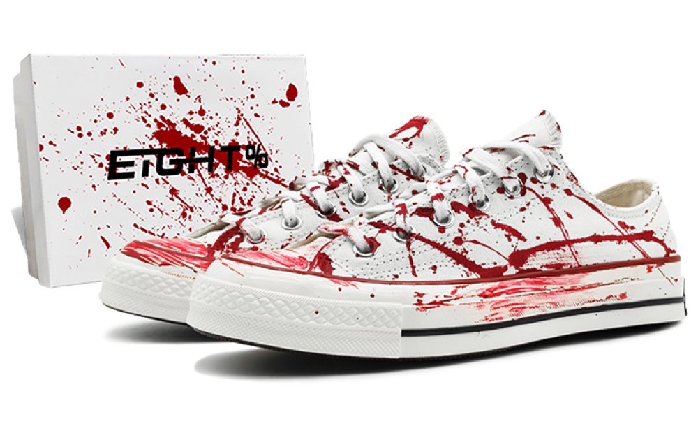 Converse 1970s Chuck Taylor Low-Top Canvas Shoes Unisex White Red